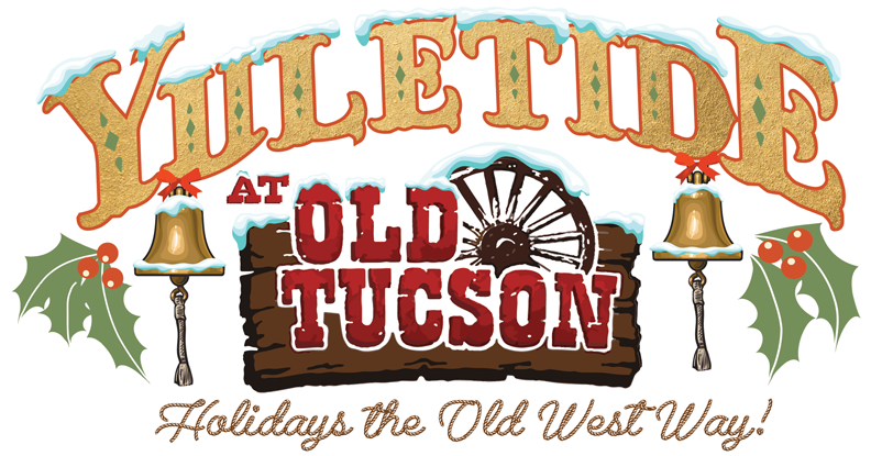 Yuletide at Old Tucson Logo White Outline Small